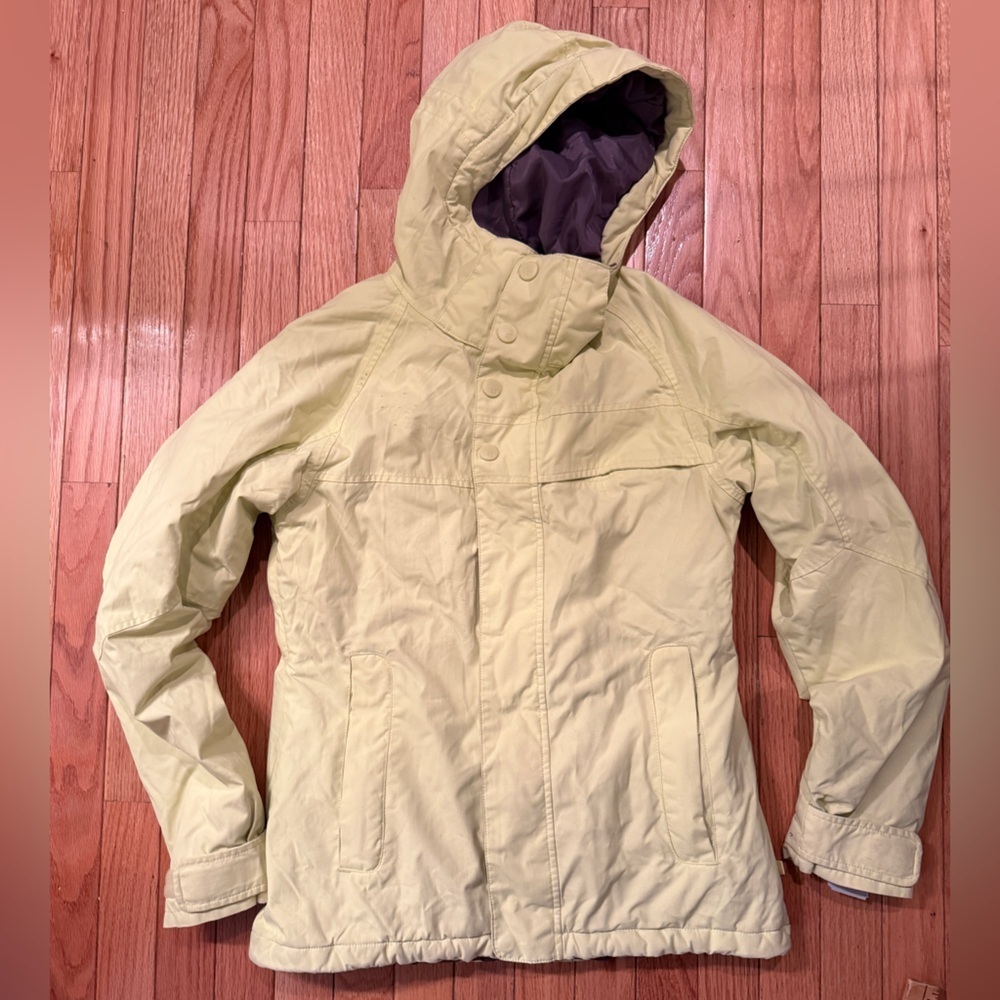 Burton Women's Bright Yellow Hooded DryRide Ski Jacket Size Small